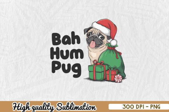 Bah Hum Pug Christmas Pug Dog Lover PNG