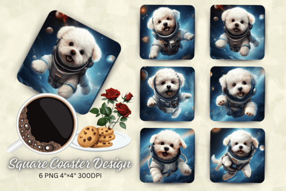 Cute Astronaut Bichon Frise Dog Square C Review