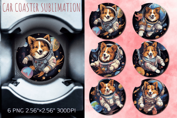 Cute Astronaut Shetland Sheepdog Dog Car
