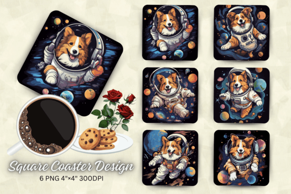 Cute Astronaut Shetland Sheepdog Dog Squ