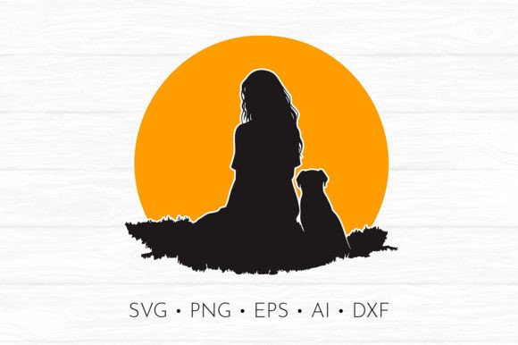 Dog and Woman, Sunset, Silhouette – A Design Worth Stitching