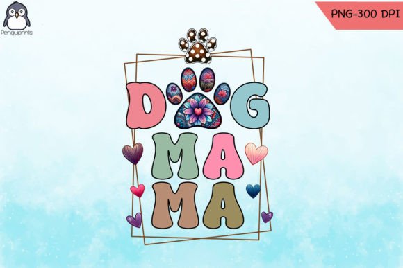 Retro Dog Mama Boho Sublimation PNG